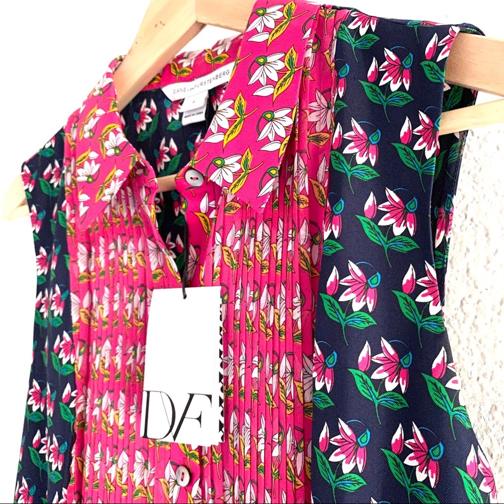 SOLD NWT DVF Nieves silk shirt dress - Picture 3 of 8